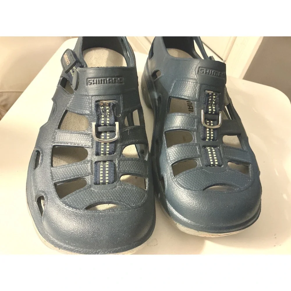 Shimano Evair Marine Shoes Navy Blue Fisherman Water Sandals Women size 9